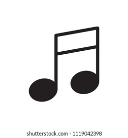 Music icon flat vector simple isolated illustration signage template design trendy