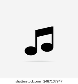 Icono de música plano. Vector Símbolo musical