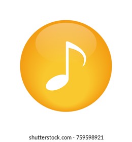 music icon glossy vector