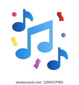 Music icon in gradient sill style illustration vector design