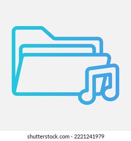 Music icon in gradient style about folders, use for website mobile app presentation