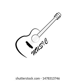 Music icon. Guitar stylized vector. EPS 10