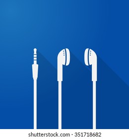 music icon headset earphone headphone flat shadow