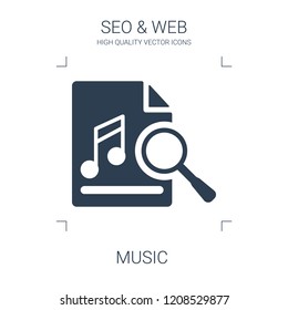 music icon. high quality filled music icon on white background. from seo web collection flat trendy vector music symbol. use for web and mobile