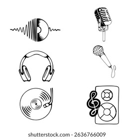 music icon illustration for background and icon design assets