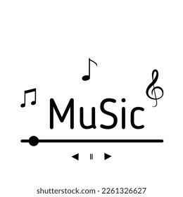 music icon and illustration of notes