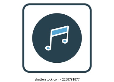 Music icon illustration. icon related to music player. Solid icon style. Simple vector design editable