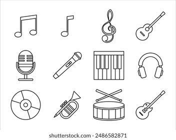 Music Icon Illustration Set Collection