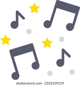 Imagen del icono musical. Adecuado para aplicaciones móviles.