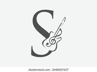 Icono de la música con el último concepto creativo del diseño del logotipo de S