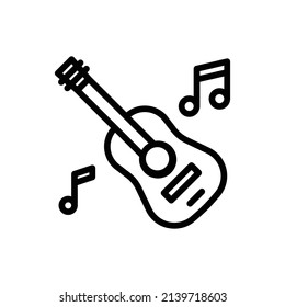 Music Icon. Line Art Style Design Isolated On White Background