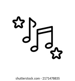 Music Icon. Line Art Style Design Isolated On White Background