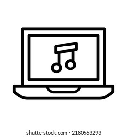 Music Icon. Line Art Style Design Isolated On White Background
