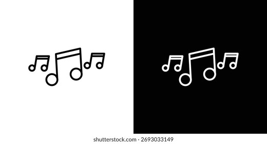 Ícone Música. Linha com traçado editável.