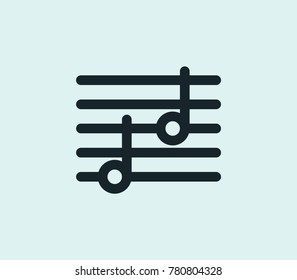 Music icon line isolated on clean background. Melody concept drawing icon line in modern style. Vector illustration for your web site mobile logo app UI design.