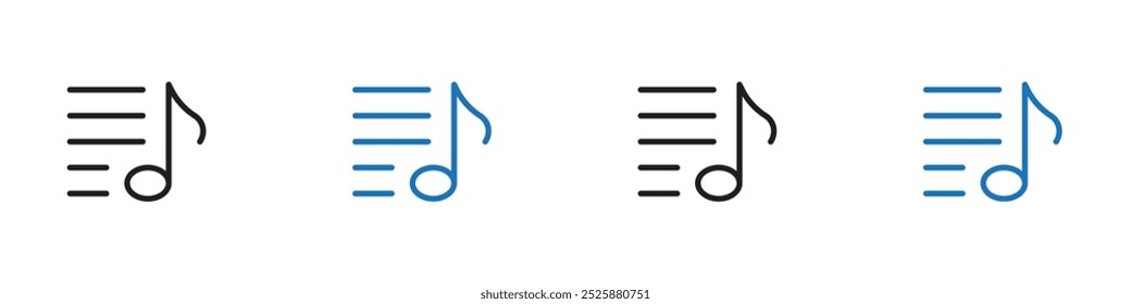 Music icon linear graphics set vector in black