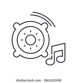 Music icon, linear isolated illustration, thin line vector, web design sign, outline concept symbol with editable stroke on white background.