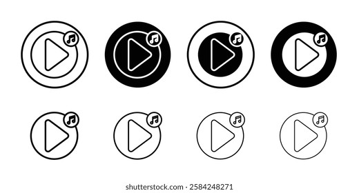 Music icon linear logo isolated