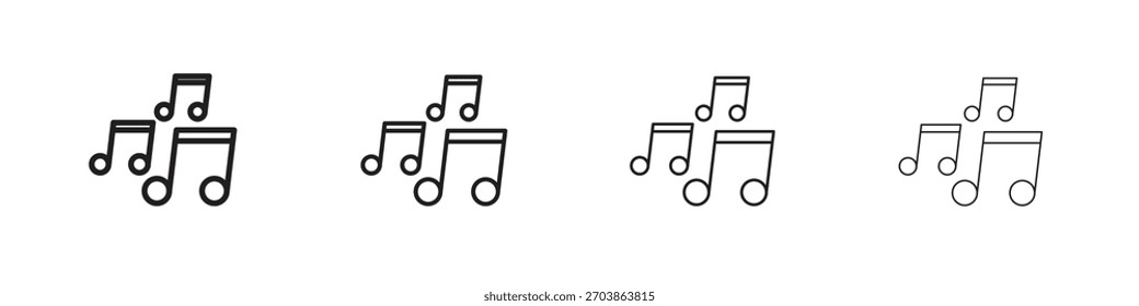 Icono de música icono de Vector lineal en un estilo editable.