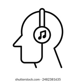 Music icon. Listening to the music icon. Headphone icon