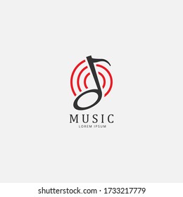 Music icon logo concept design vector template. Musical note logo vector
