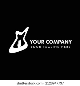 Music Icon Logo Design. Guitar Instrument Simple Logo Design Inspiration.