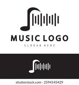 Music icon logo design vector illustrasion