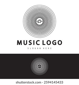 Music icon logo design vector illustrasion