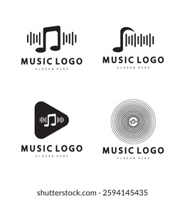 Music icon logo design vector illustrasion
