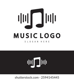 Music icon logo design vector illustrasion