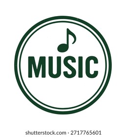 Vector del sello del logotipo del icono de la música en el fondo blanco
Icono de sello de Vector