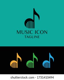 Icono musical, logotipo, diseño vectorial.
