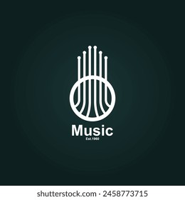 diseño de Vector de logotipo de ícono musical