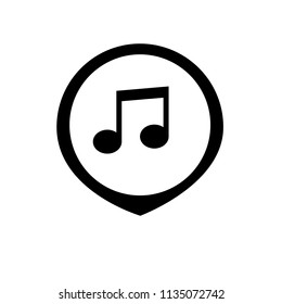 music icon and map pointer