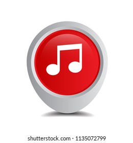 music icon and map pointer