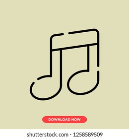 Music icon modern vector style. Music note icon for web and app. Music note icon concept.