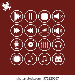 Music icon. Multimedia icons