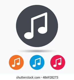 Music icon. Musical note sign.