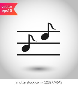 Music icon. Music note sign. EPS 10 flat symbol
