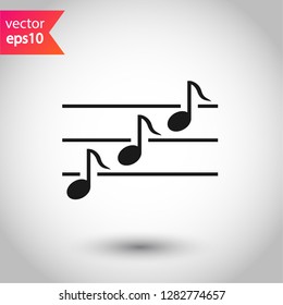 Music icon. Music note sign. EPS 10 flat symbol