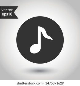 Music icon. Music note sign. EPS 10 flat symbol. Round icon design