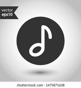 Music icon. Music note sign. EPS 10 flat symbol. Round icon design