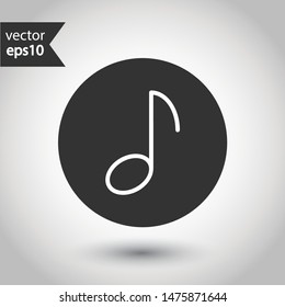 Music icon. Music note sign. EPS 10 flat symbol. Round icon design