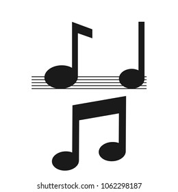 Music icon, note sign. Vector illustration, flat design.