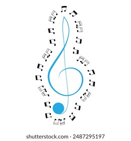 Music icon. Note symbol icon. Audio compositions and sonatas. Decoration element of song festivals and concerts. Vector illustration. Eps 10.