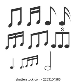 Music icon. Note symbol set background vector ilustration.