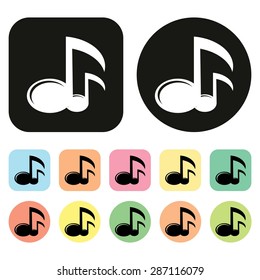 Music icon. Music note icon. Vector
