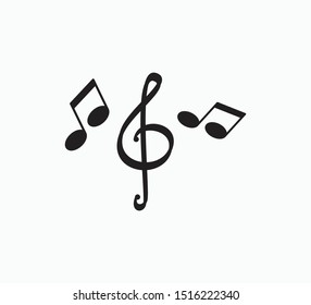 Music icon ,note music vector logo template illustration