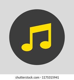 Music icon on gray background. Vector illustration