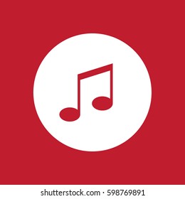 Music icon on red background